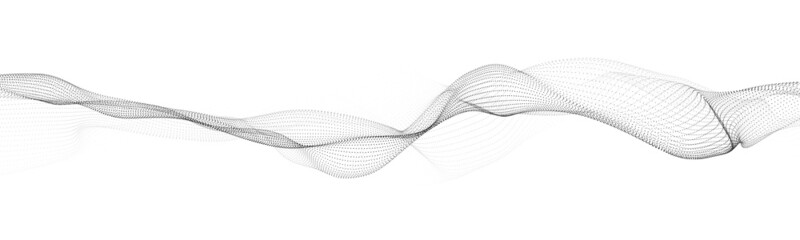 Poster - abstract dynamic smooth wave. sound wave concept. futuristic particle flow on a white background. di