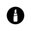 Lipstick icon in black round