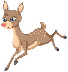 Wall Mural - A cute deer on white background