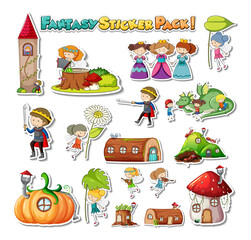 Wall Mural - Sticker set of Fairy tale characters