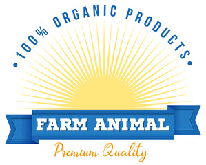 Wall Mural - logo design with words farm animal