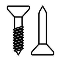 Canvas Print - Icon Of Screw And Nail