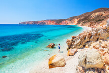 Idyllic Beach On Milos Island In Greece