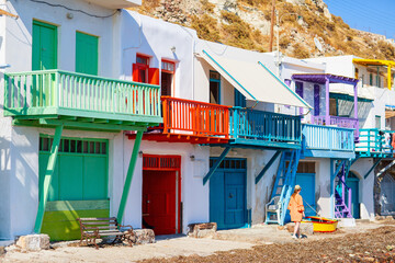 Wall Mural - Colorful village of Klima on Milos island