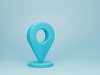 Aufkleber - 3d rendering, 3d illustration. Location map pin gps pointer markers. Map pointer on blue background.