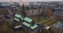 Aerial View Of Glasgow Cathedral In Scotland