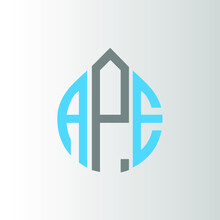 APE Logo Monogram Isolated On Circle Element Design Template, APE Letter Logo Design On White Background. APE Creative Initials Letter Logo Concept.  APE Letter Design.