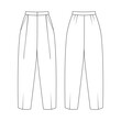 Fashion technical drawing of balloon tapered trousers. Pants fashion flat sketch