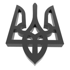 Poster - 3D coat of arms of Ukraine. State symbol.