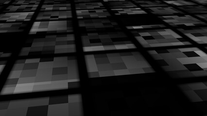 Poster - Gray-black background of planes or squares. Minecraft style.