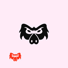 Wall Mural - simple pig face illustration for logo icon