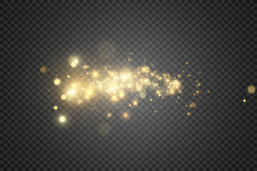 Poster - Brilliant gold dust vector shine. Glittering shiny ornaments for background. Vector illustration.