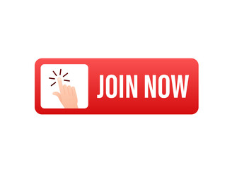 Aufkleber - Join Us Now label. Web banner template. Vector stock illustration.