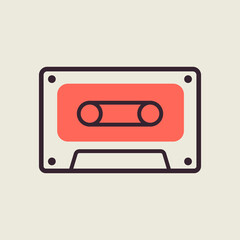 Audio cassette tape vector icon