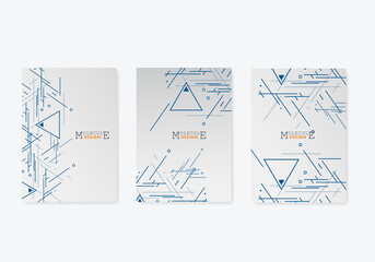 Aufkleber - Vector geometric background with triangles. Cover technology pattern. Abstract lines and tiangular shapes