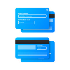 Poster - business card with pay details for web page design. online shopping. credit card. online store. vect