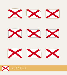 Wall Mural - Vector flags of Alabama, collection of Alabama flags.