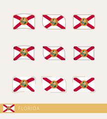 Poster - Vector flags of Florida, collection of Florida flags.