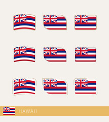 Wall Mural - Vector flags of Hawaii, collection of Hawaii flags.