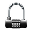 Combination lock, school locker room code padlock icon, keyless cylindrical lock, vector