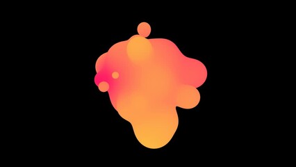 Wall Mural - 3D animation of Abstract smooth liquid shape. 4k seamless loop 3D animation. Smooth animation of bubbles, metaball with inner glow.