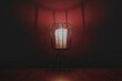 lamp on red wall