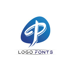 Wall Mural - P letter and font logo P design vector business identity company