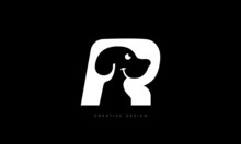 Dog Sing In Letter R Brand Icon Design