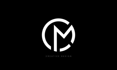 Wall Mural - Letter design CM or MC in circle brand concept logo