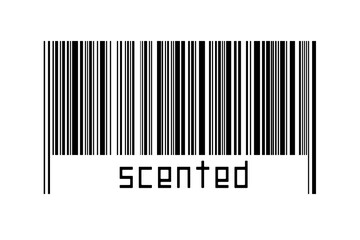 Barcode on white background with inscription scented below