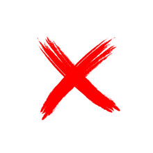 Grunge Red Cross On White Background
