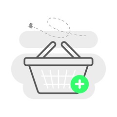 Poster - empty shopping basket concept illustration flat design vector eps10. modern graphic element for landing page, empty state ui, infographic, icon