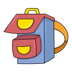 Wall Mural - school student bag, doodle icon drawing