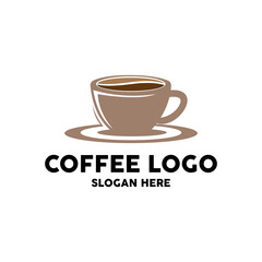 Wall Mural - coffee bean drink logo design in brown color vector illustration