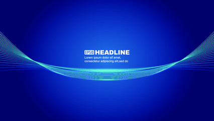 Poster - Blue curved lines abstract texture vector background