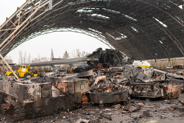 war destroyed on Ukraine airport by russian troops