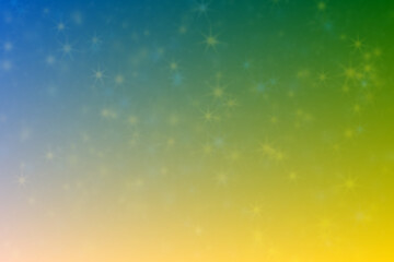 blue and yellow abstract defocused background, star shape bokeh pattern