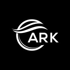 Wall Mural - ARK letter logo design on black background. ARK  creative initials letter logo concept. ARK letter design.
