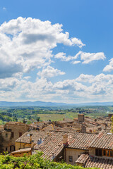 Poster - Landscape view over the rooftops of an ancient Italian village