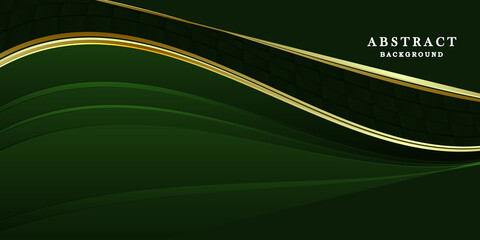 Wall Mural - Luxury gold green background vector