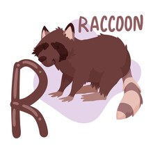 Raccoon And R Letter