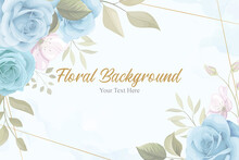 Beautiful Floral Background With Blue Flowers