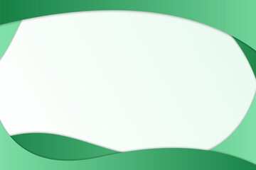 Gradient green fluid shape frame design