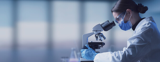 researcher using a professional microscope