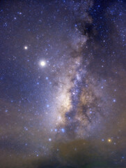 Wall Mural - milky way galaxy with stars and space dust in the universe, long speed exposure, night landscape wit