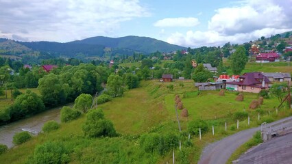 Canvas Print - Panoramic scenery of Vorokhta, Carpathians, Ukraine