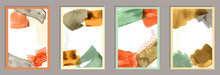 Hand Drawn Vintage Banners Vector Set. Watercolor