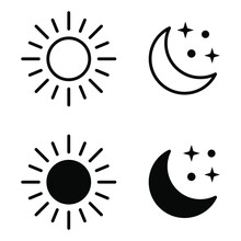 Sun Moon Icon Illustration Isolated Vector Sign Symbol.