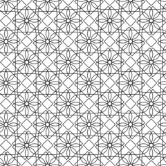 black and white seamless pattern. monochrome geometric ornament. cover, coloring, print, template.