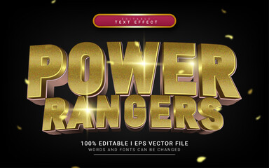 Wall Mural - luxury gold power rangers 3d style text effect